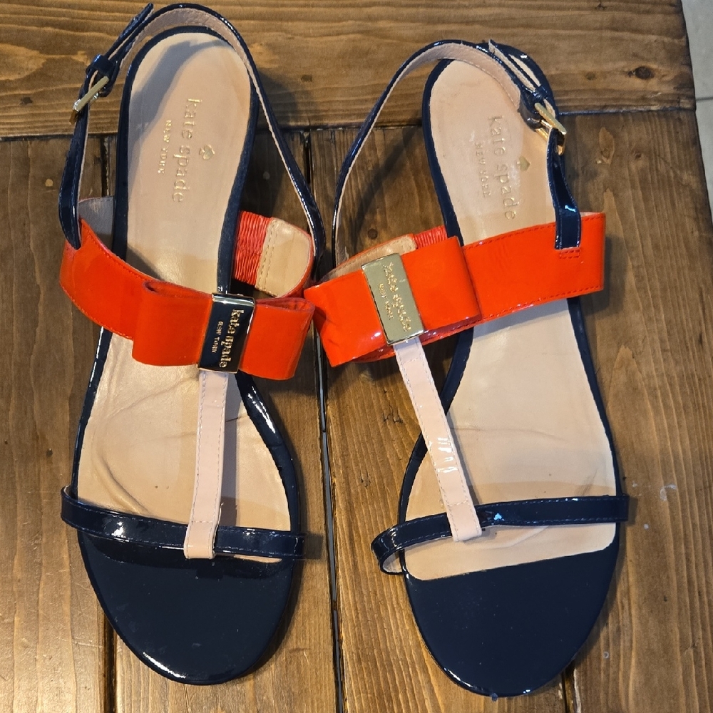 Kate Spade Red and Navy Sandals